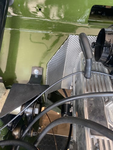 Customer photo review of Embossed Aluminium Heat Shield 325mm x 1000mm