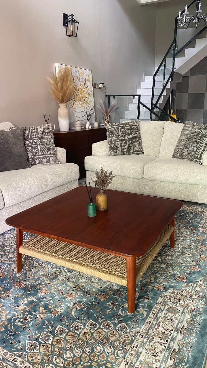 Customer photo review of Square Coffee Table in Premium Teak & Loom