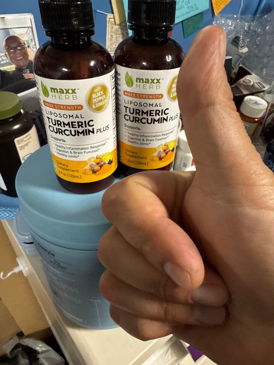 Customer photo review of Turmeric Curcumin Extract - Liposomal, Black Pepper & Ginger
