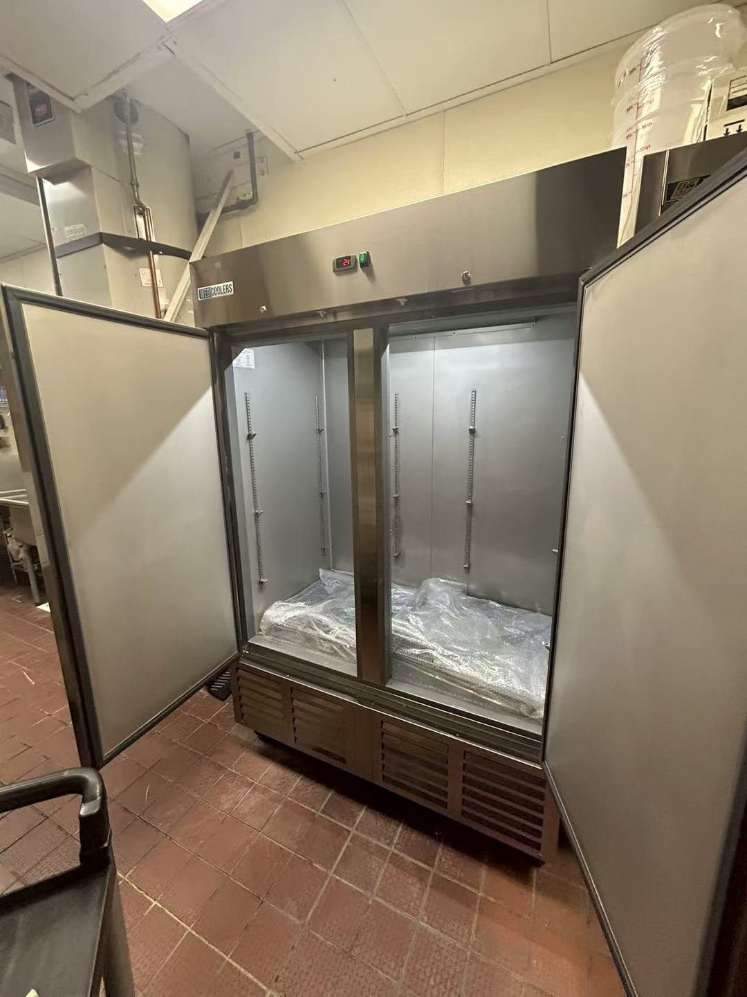 Reach In 55'' wide Stainless Steel Two Door Refrigerator