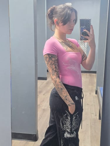 Customer photo review of Women's Dark Spectre Uncuffed luxury Cargos [VOID BLACK]