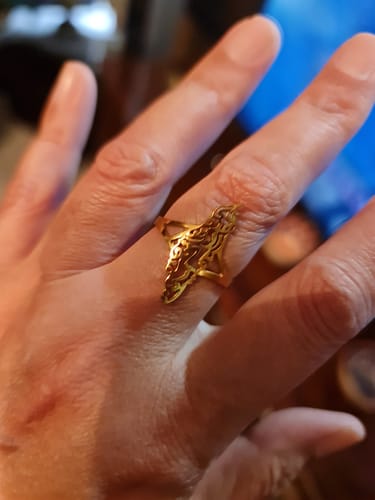 Customer photo review of Palestine Calligraphy Map Ring