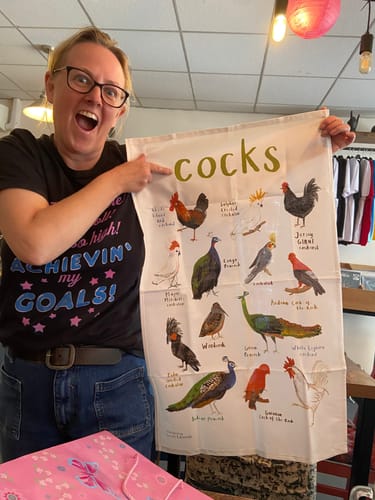 Customer photo review of Cocks Tea Towel