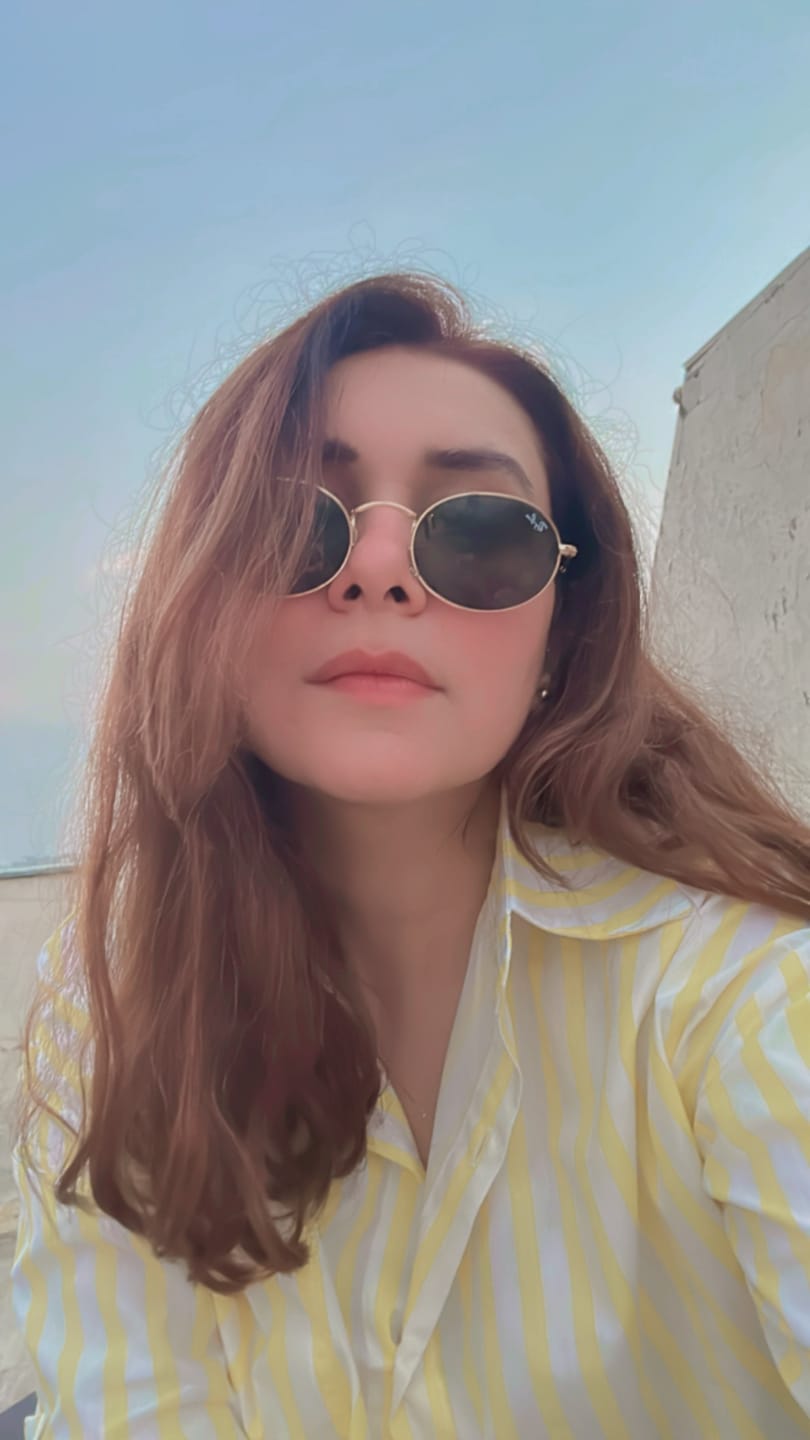 Customer photo review of Lotus Striped Summer Oversized Shirt In Yellow