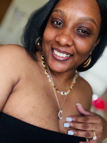 Customer photo review of Solstice Gemstone Necklace Gold