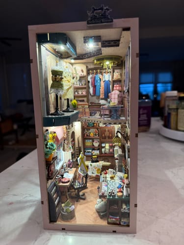 Customer photo review of Sewing Room DIY Wooden Book Nook Shelf Insert