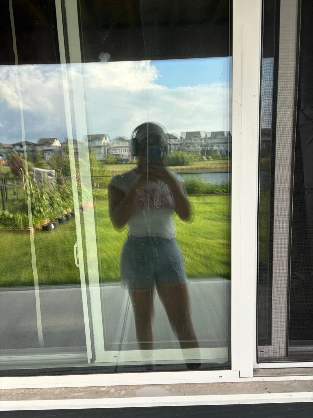 Customer photo review of Denim Heart Shorts