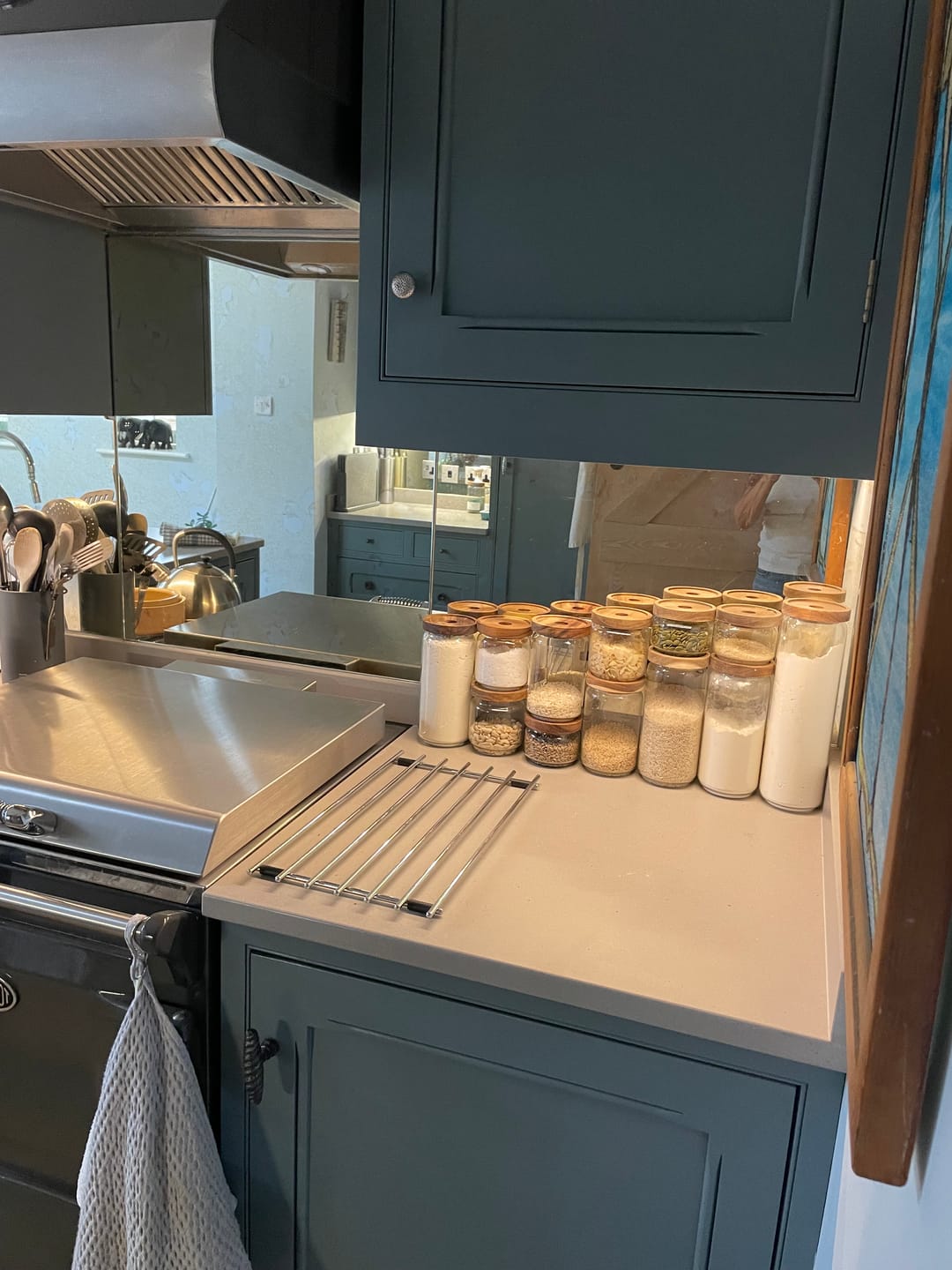 Customer photo review of Glass Acacia Pantry Jars