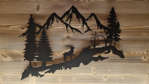 Customer photo review of Décoration Murale en Métal - Montagne et Cerf