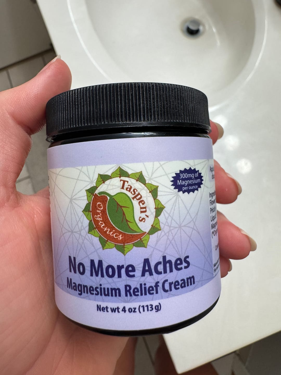 Customer photo review of Magnesium No More Aches Relief Cream
