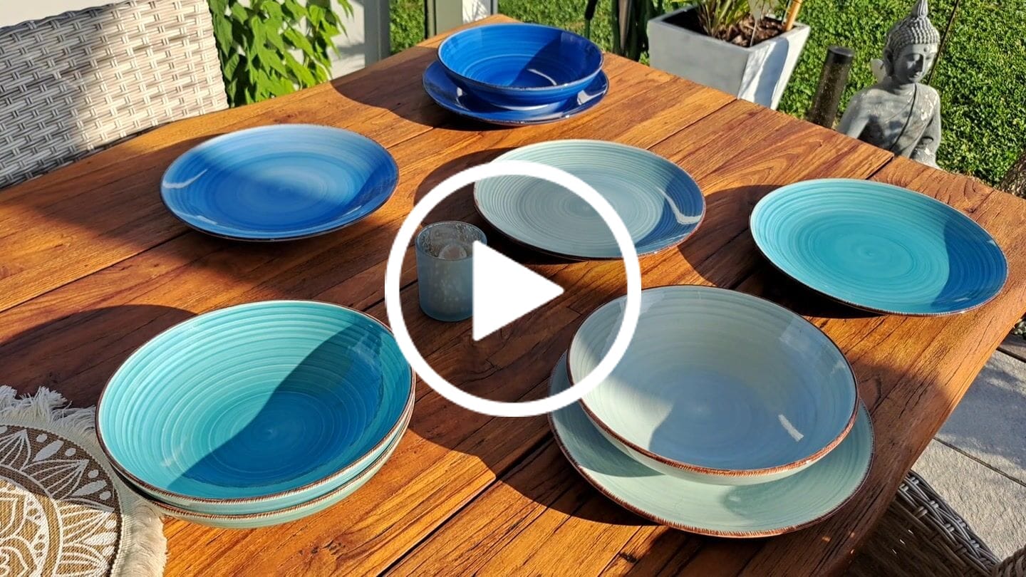 Customer video review of Cookinglife Dinerborden Delice Blauw ø 26,5 cm - 6 stuks