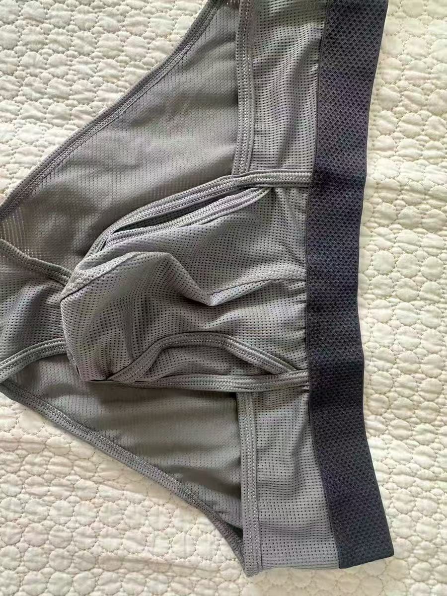 Customer photo review of 3 Pack Men's Ultra-Soft Breathable Mesh Ice Silk Briefs