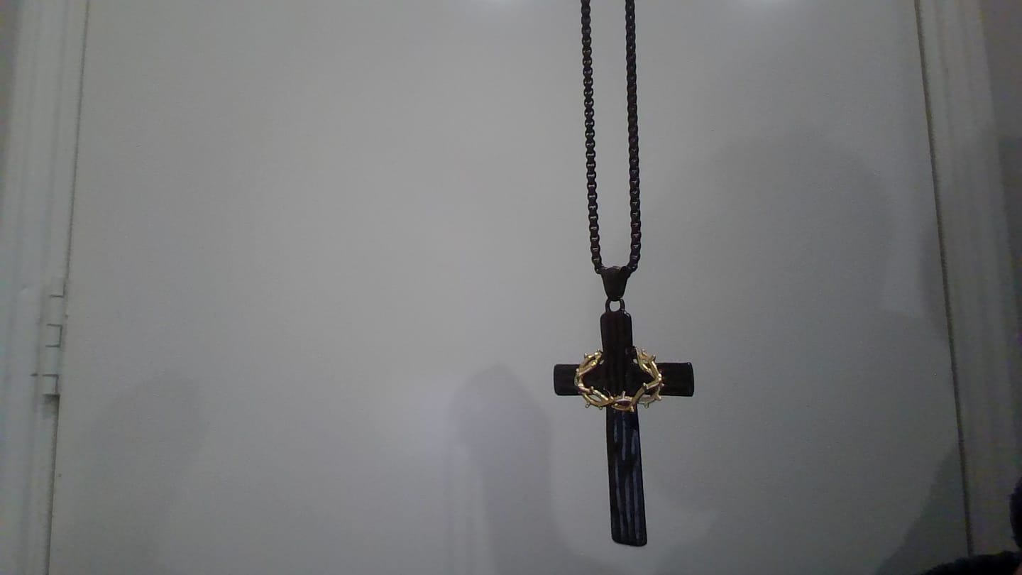 Customer photo review of Christianartworkshop Modern Style Jesus Crown Of Thorns Cross Sacred Protection Pendant Necklace