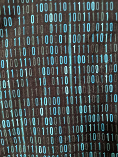 Customer photo review of Binary Computer 1s and 0s Teal Black Button Up Shirt