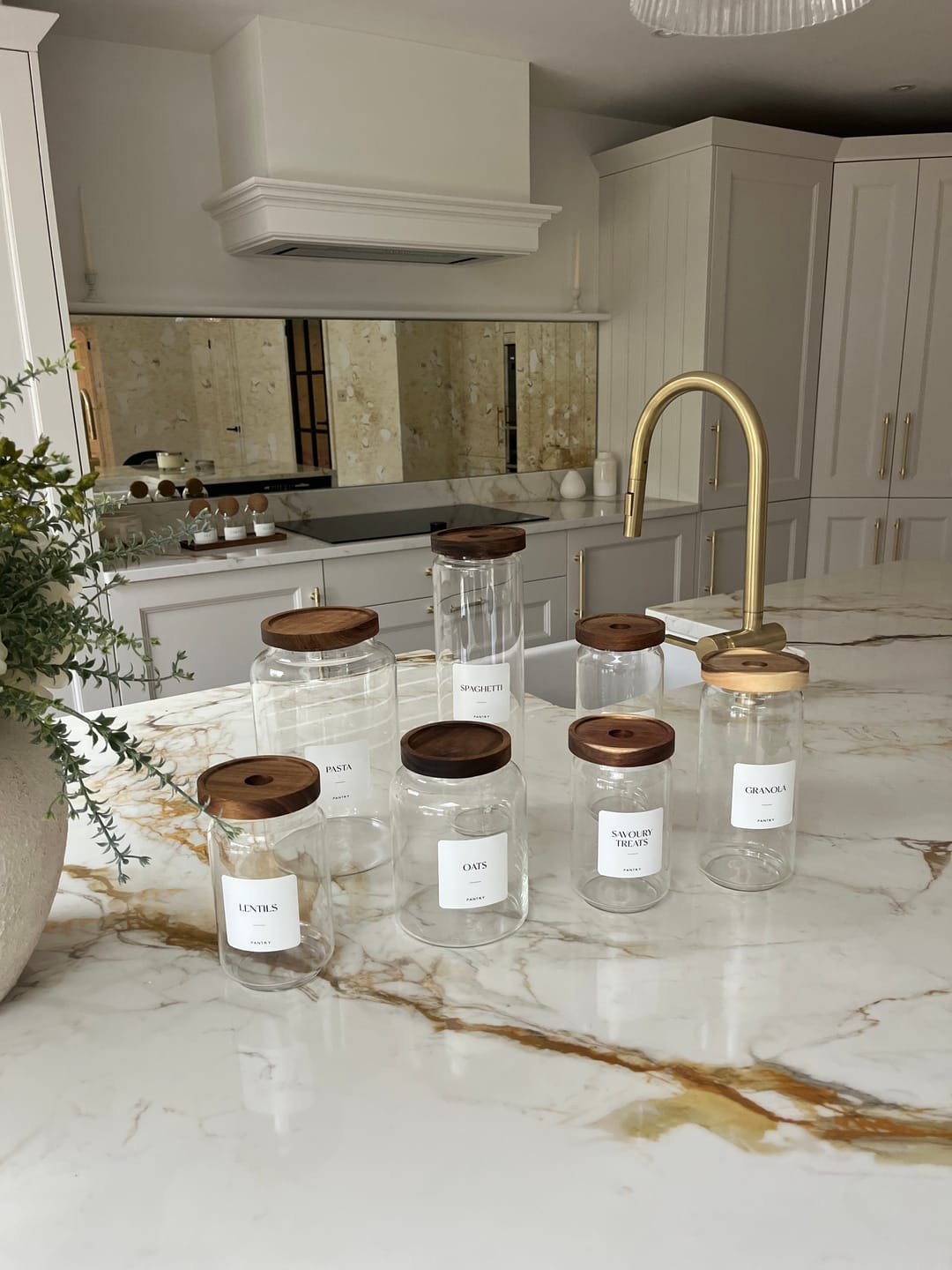 Customer photo review of Glass Acacia Pantry Jars