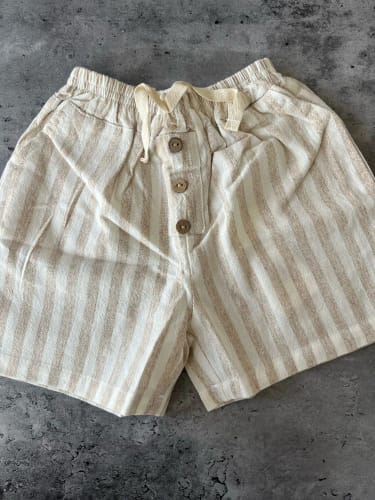 Customer photo review of Boys Striped Button Shorts