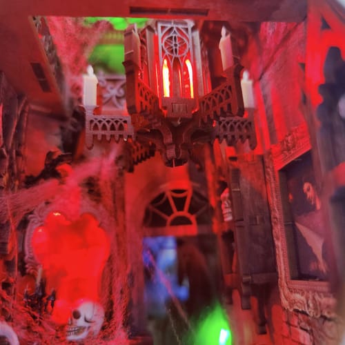 Customer photo review of Haunted Mansion DIY Wooden Book Nook Shelf Insert