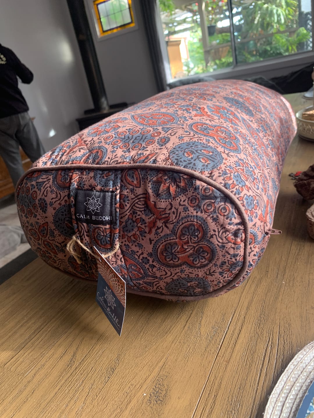 Customer photo review of Oval Yoga Bolster- Dusky Ajrakh Fig