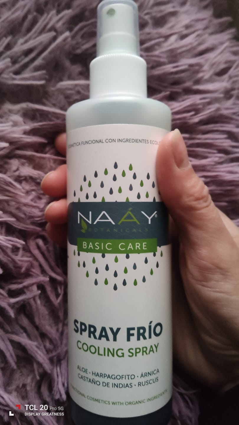 Customer photo review of Calming Spray Frío para dolor muscular, circulación y piernas cansadas