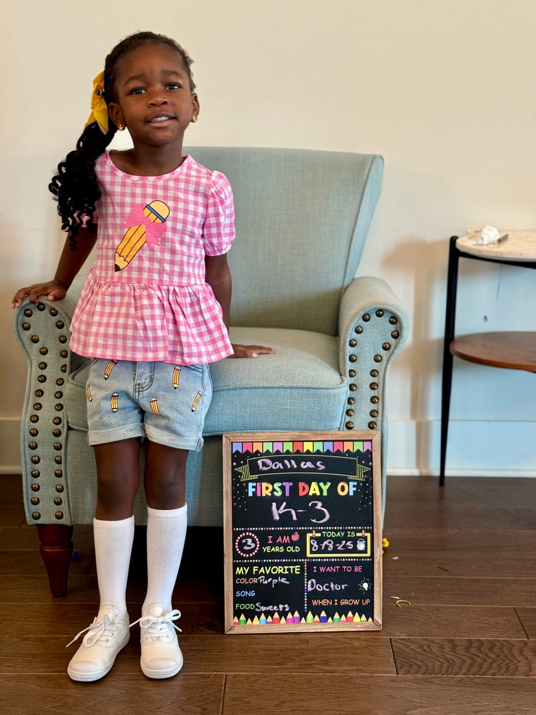Customer photo review of On Point Pencil Denim Short Set