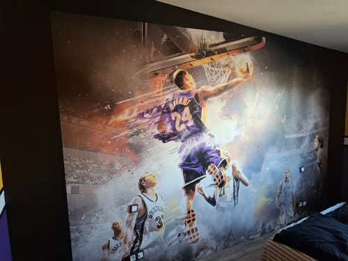 Customer photo review of Décoration autocollante basket nba logo Los Angeles Lakers