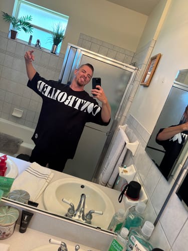 Customer photo review of OG Black Lightweight Tee