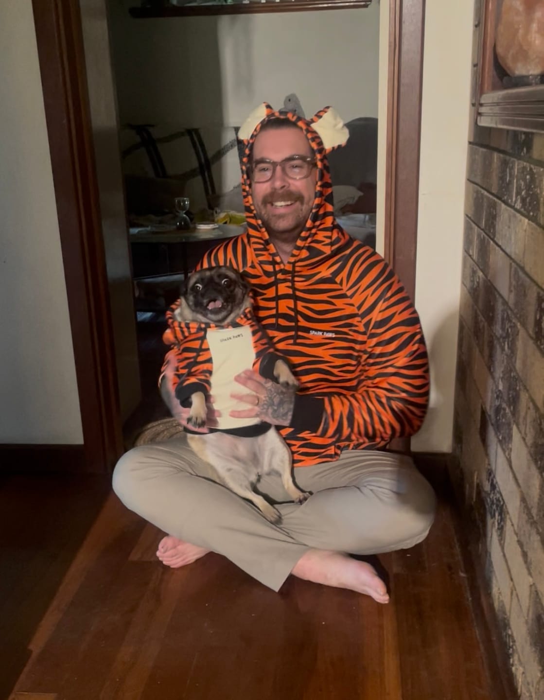 Customer photo review of Halloween Dog Hoodie - Tiger