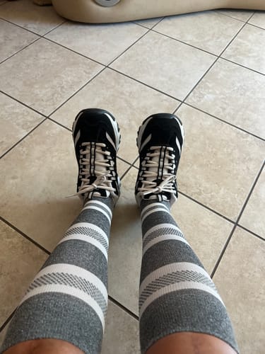 Customer photo review of YoU Compression® Stripes Collection Knee High 20-30 mmHg