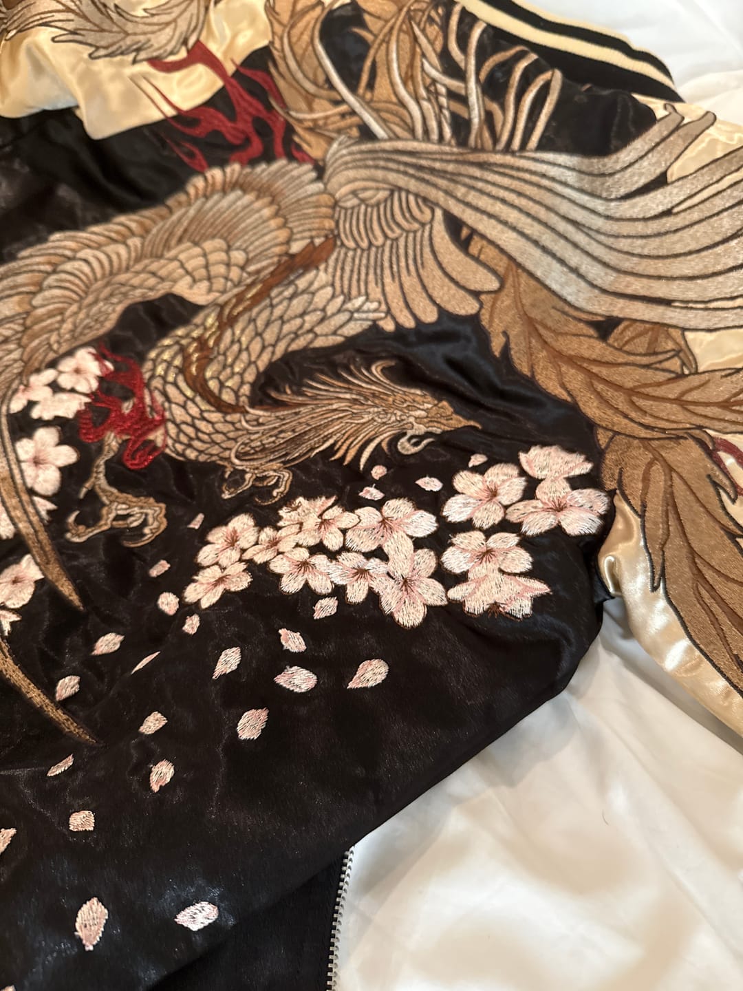 Customer photo review of 凰 Hō-ō Sakura Sukajan Souvenir Bomber Jacket