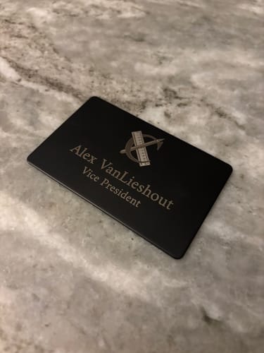 Customer photo review of Custom Metal Digital Business Card (Laser Engraved)