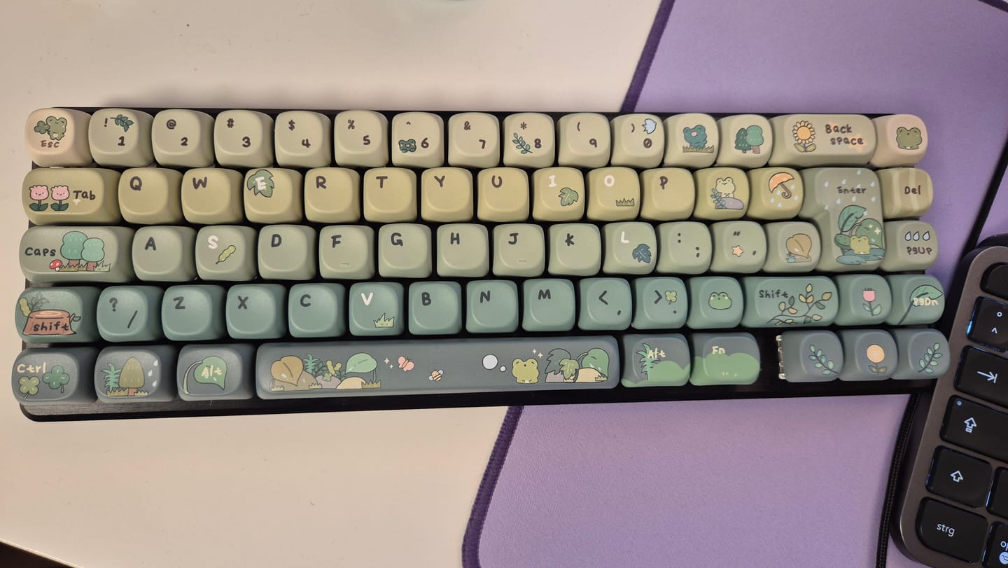 Customer photo review of KiiBOOM X Cosydiaries Rainy Froggy Day Keycap Set