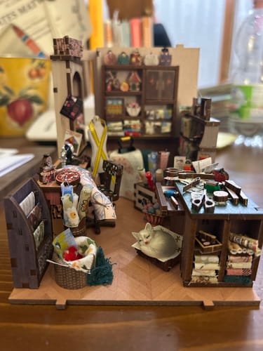 Customer photo review of Sewing Room DIY Wooden Book Nook Shelf Insert