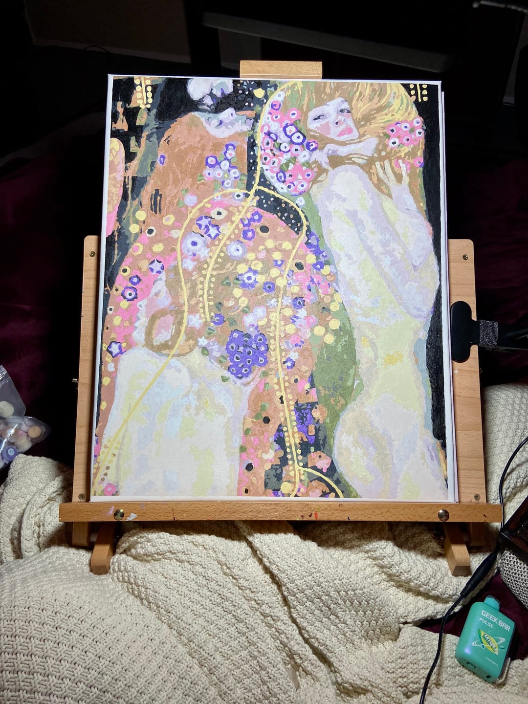 Customer photo review of Paint by Numbers - Water Serpents II | Gustav Klimt