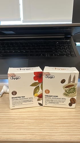 Customer photo review of Smell Be Gone Natural Refillable Deodorant HYGR