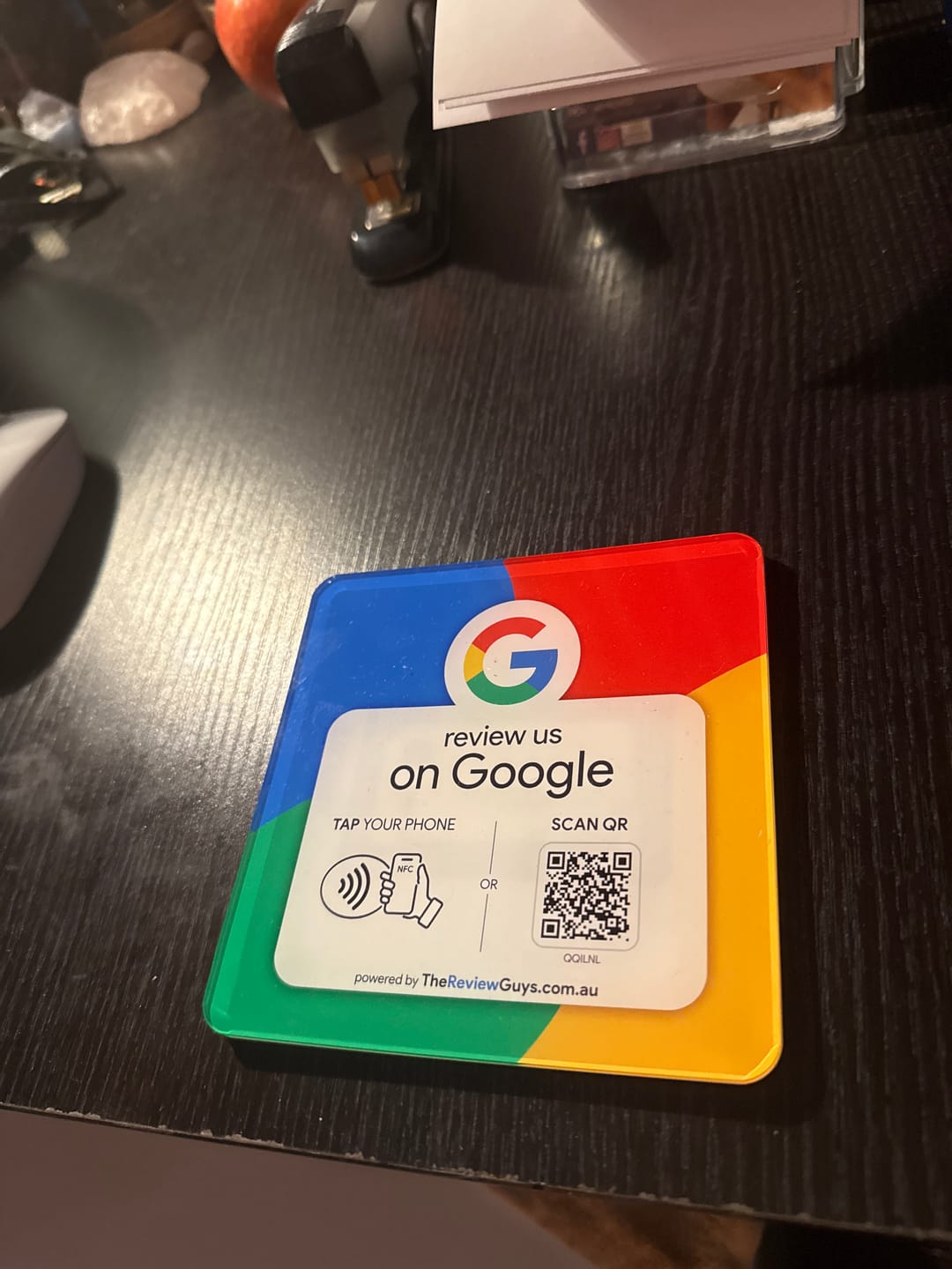 Customer photo review of Google Review NFC Plate +  QR Code