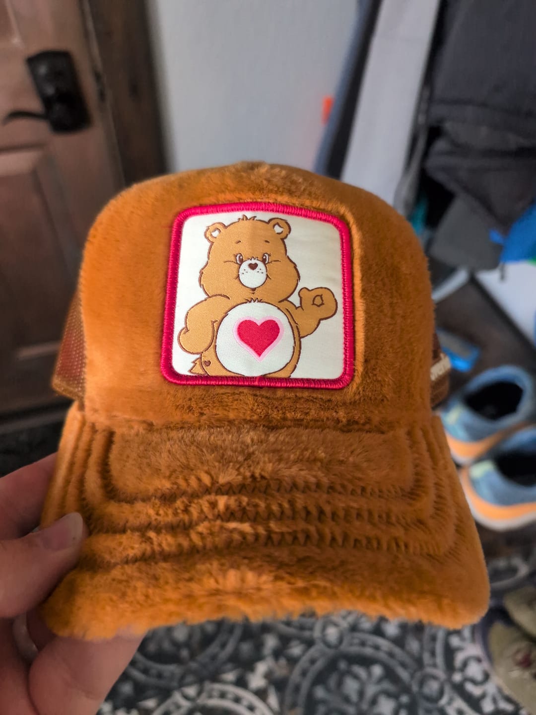 Customer photo review of OVERLORD X Care Bears:  Tender Heart Bear Trucker Cap