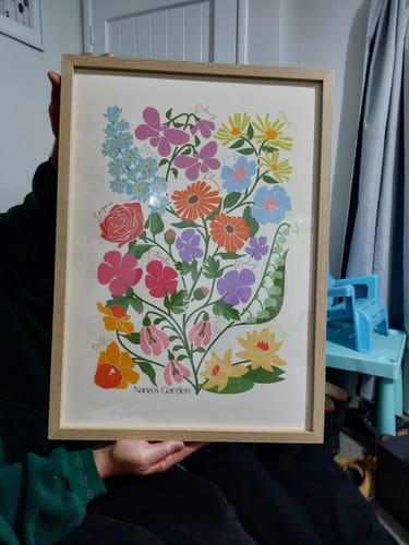Customer photo review of 'In Bloom' Family Birth Flower Illustration