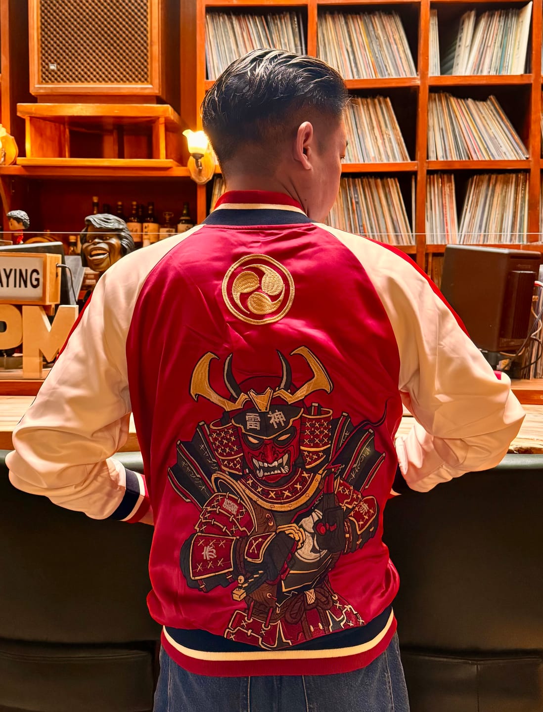 Customer photo review of Crimson Raijin Samurai Sukajan Jacket