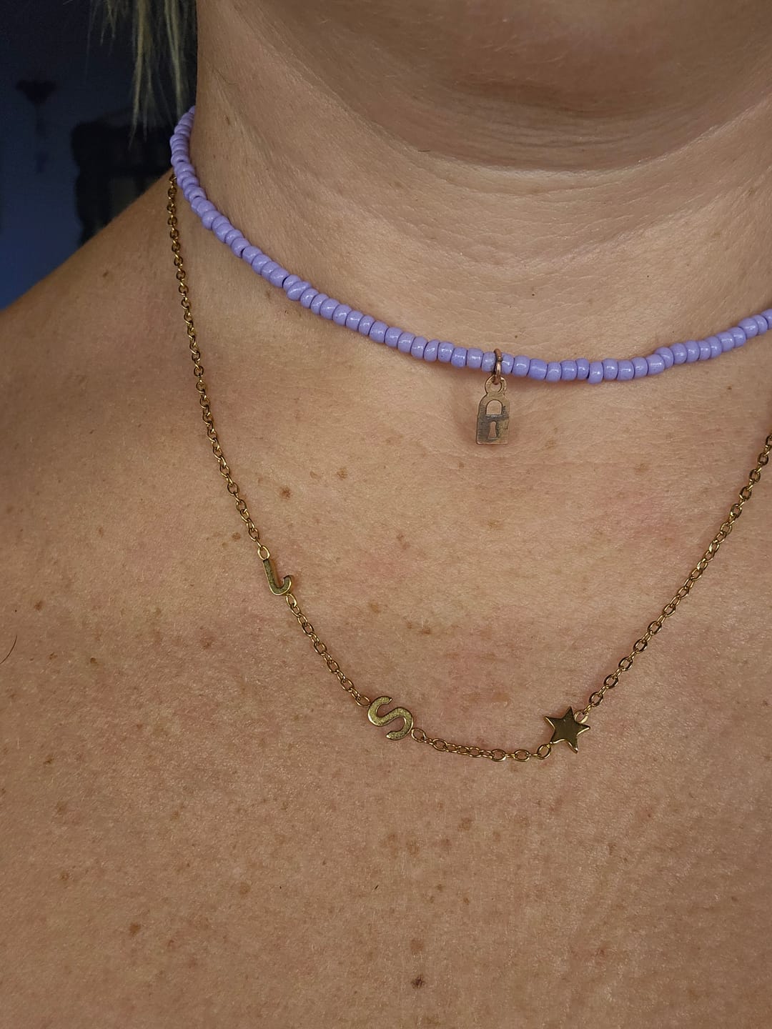 Customer photo review of Collana Personalizzata con Iniziali Laterali