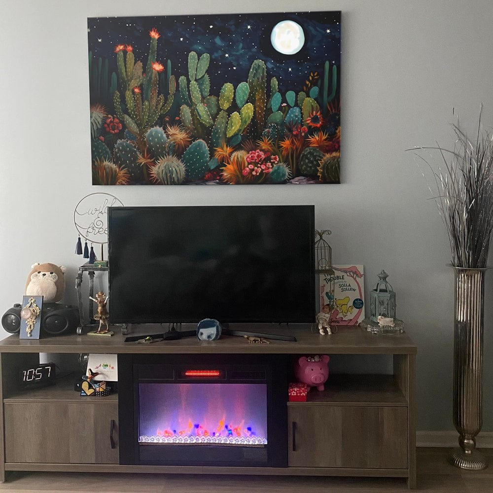 Customer photo review of Mexican Cactus Night Over Sonoran Desert At Night Pueblo Style, Canvas Print Wall Art, Wall Decor, Painting Canvas