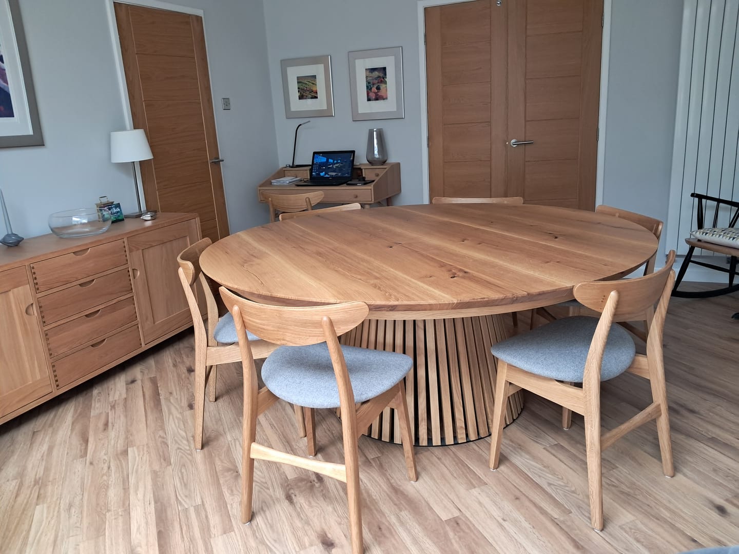 Customer photo review of Vivien Extendable Round Oak Dining Table