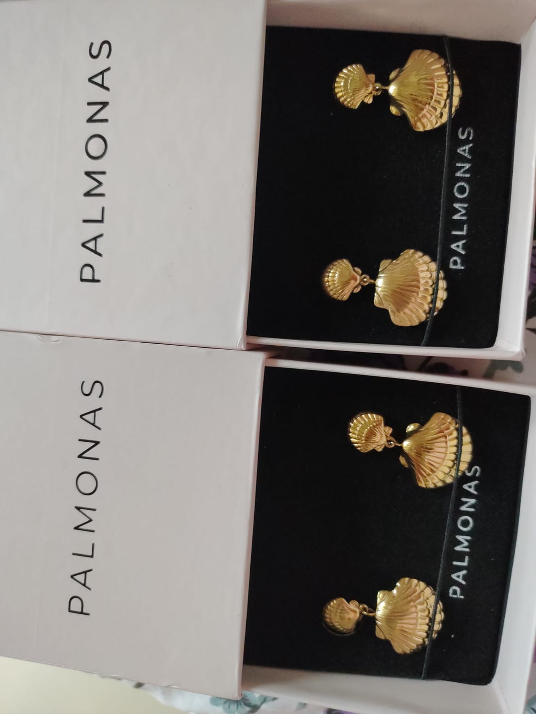 Customer photo review of Shell Drop Earrings