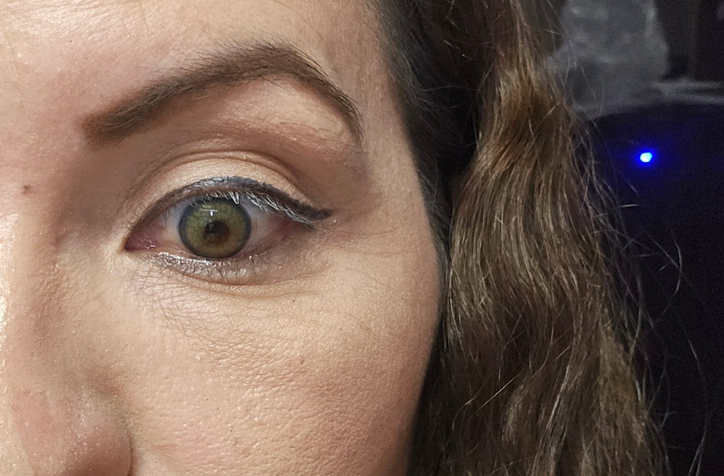 Customer photo review of Amazonia Green Prescription Colored Contact Lenses