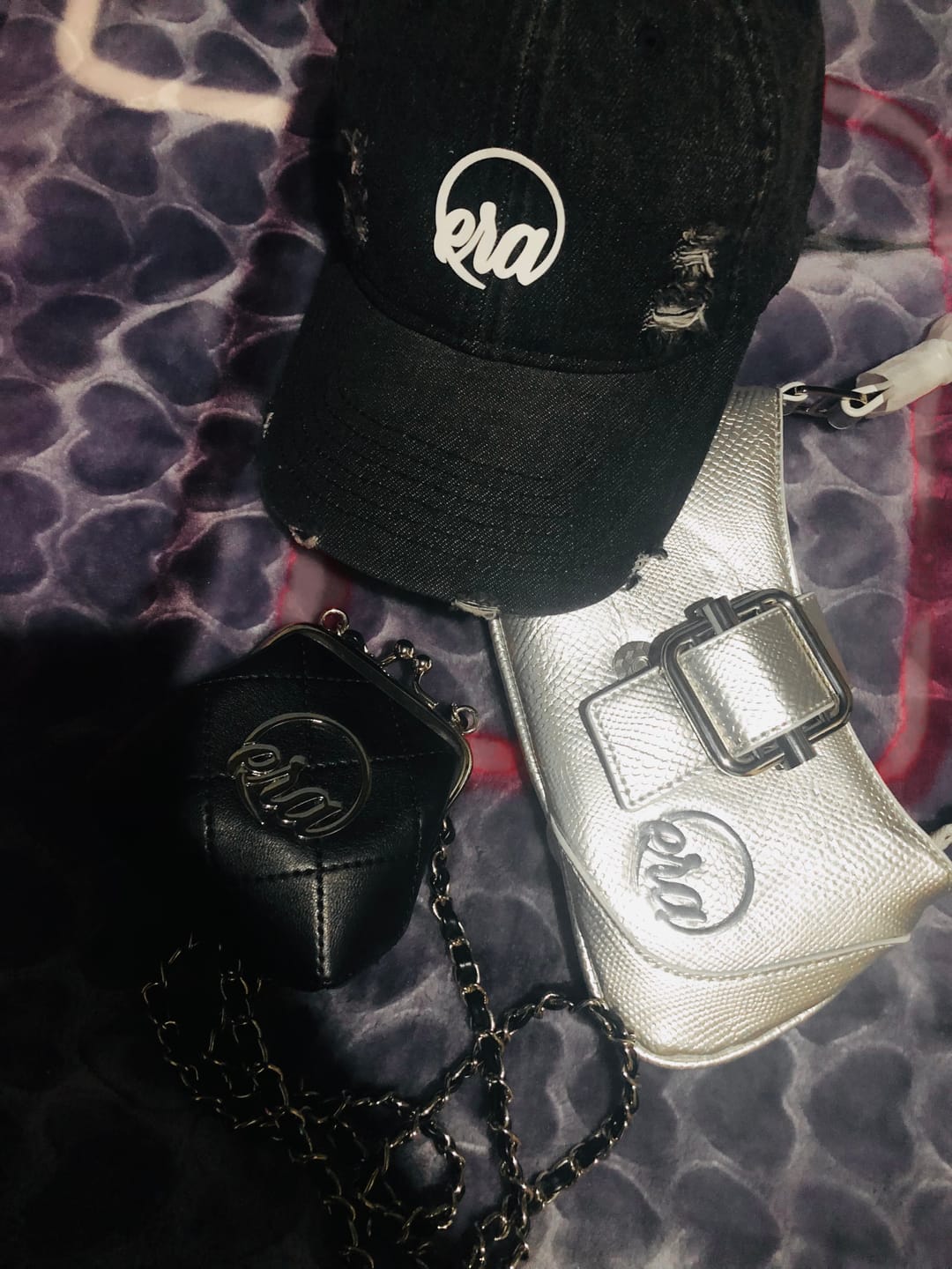Customer photo review of Era Distressed Black Denim Cap
