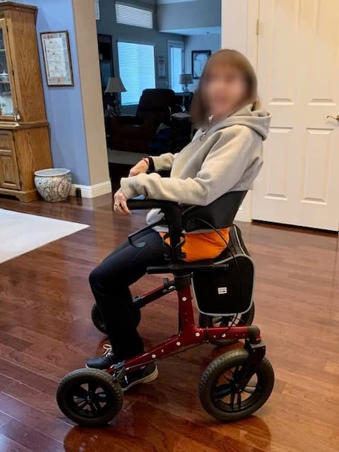 Customer photo review of KLD-9212 All Terrain Dual-Brake Rollator Walker 12" Wheels