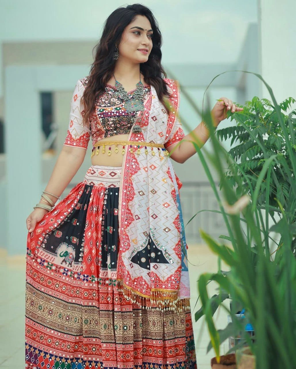 Customer photo review of Multi Color Magic cotton With Digital Print Lehenga Choli
