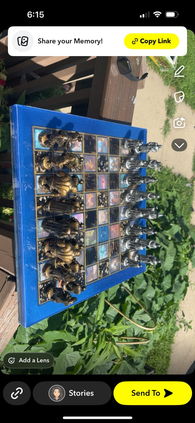 Customer photo review of 18x18x1.5" Full Size Deep Chess Board Silicone Mold With 1.75" Squares