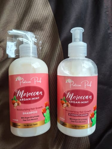 Customer photo review of Moroccan Mint Hair Growth Shampoo & Conditioner Bundles | 8oz and 12oz