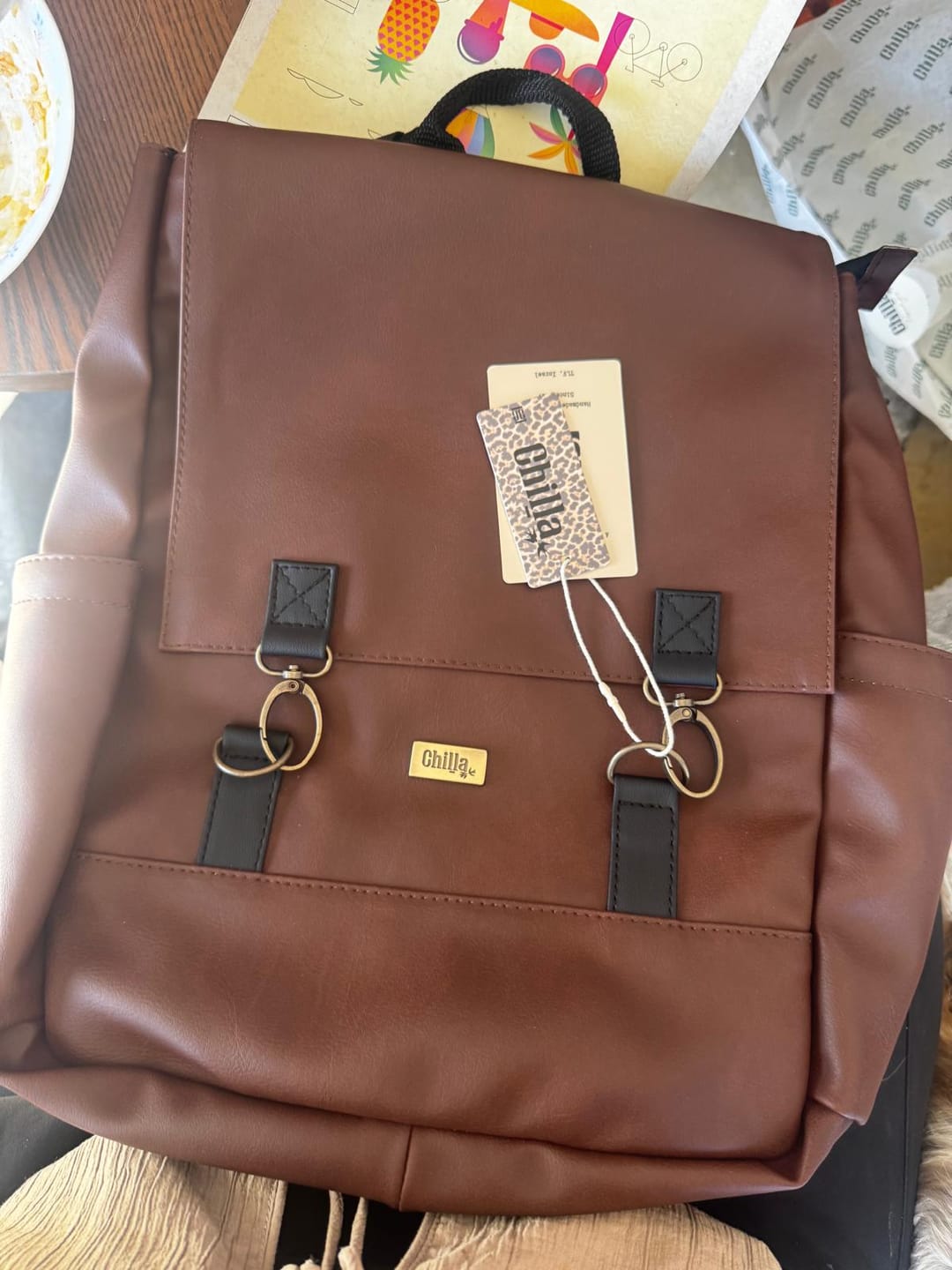 Customer photo review of תיק גב Unicorn חום אדמה