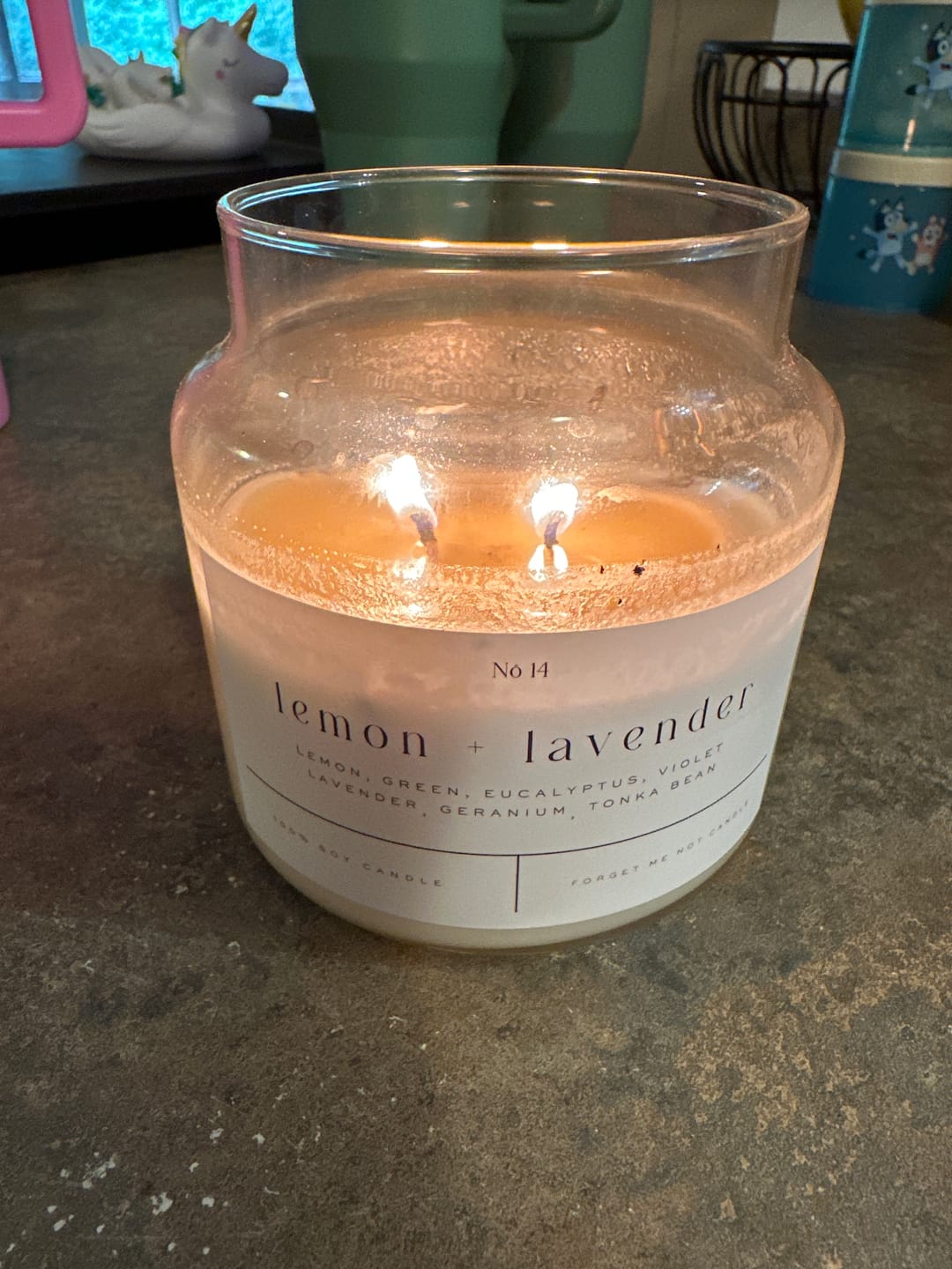 Customer photo review of Lemon + Lavender 22 oz Glass Candle